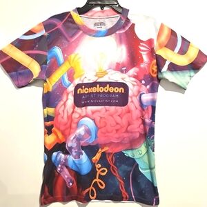 Nickelodeon 'artist program' graphic short sleeve tee shirt Small Multicolor